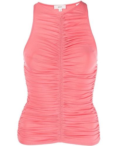 A.L.C. Ardley Sleeveless Ruched Top - Pink