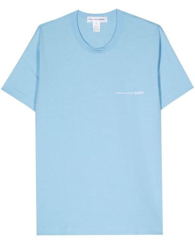 Comme des Garçons T-shirt en coton à logo imprimé - Bleu