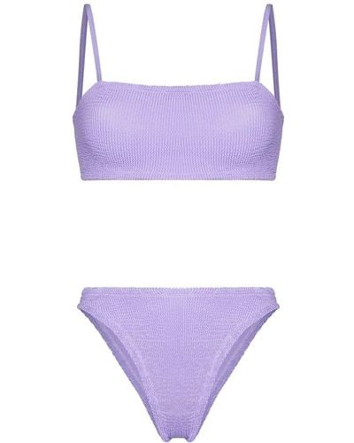 Hunza G + Net Sustain Gigi Seersucker Bikini - Purple