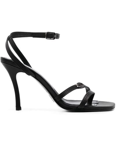 DIESEL D-venus Square-toe Leather Sandals - Black