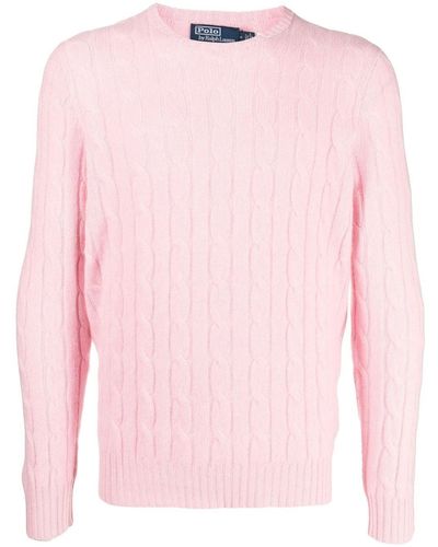 Polo Ralph Lauren Pull en maille torsadée à manches longues - Rose