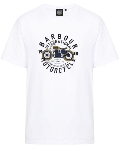 Barbour T-Shirt mit Logo-Print - Weiß