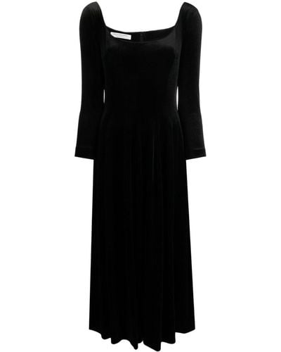 Philosophy Di Lorenzo Serafini Long-sleeve Velvet Dress - Black