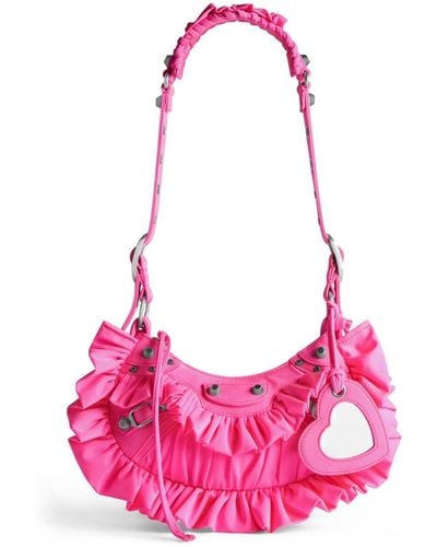 Balenciaga Le Cagole Ruffles Shoulder Bag - Pink