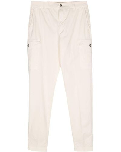 Peserico Gabardine-weave Cargo Trousers - White
