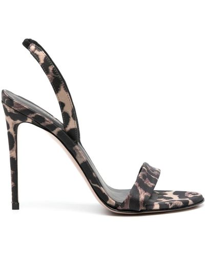 Le Silla Madison Leopard-print Sandals - Metallic