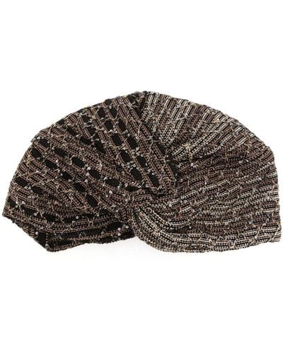 Missoni Chapeau rayé à détail de nœud - Marron