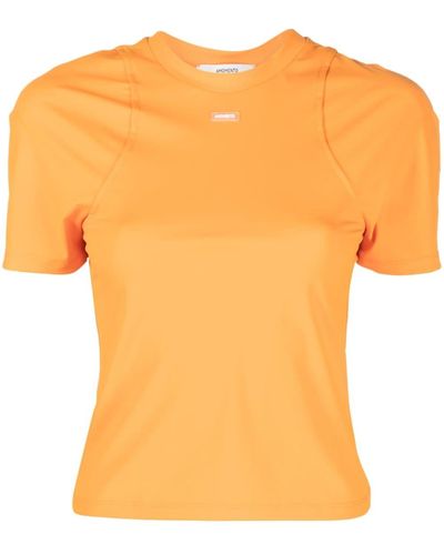 Amomento T-shirt slim con applicazione - Arancione