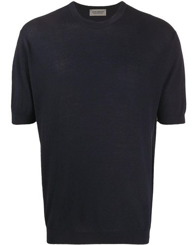 John Smedley T-shirt à détails nervurés - Noir