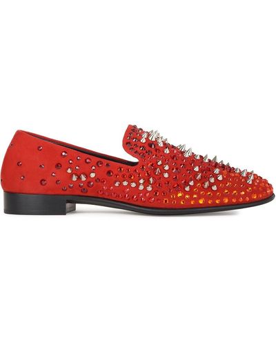Giuseppe Zanotti Ignis Embellished Loafers - Red