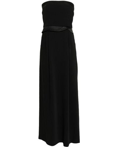 Emporio Armani Square-neck Strapless Maxi Dress - Black
