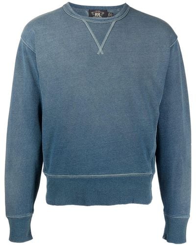 RRL Sweater Van Badstof - Blauw