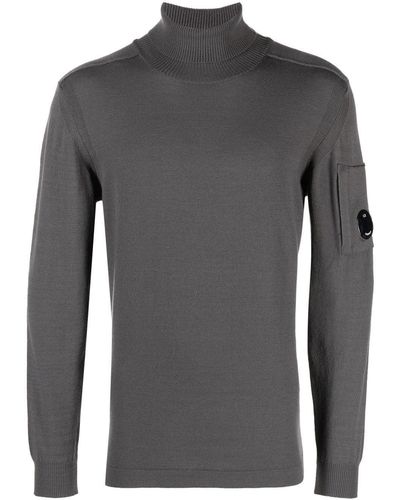 C.P. Company Lens-detail Roll-neck Sweater - Grey