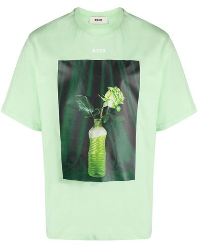 MSGM Camiseta con estampado gráfico - Verde