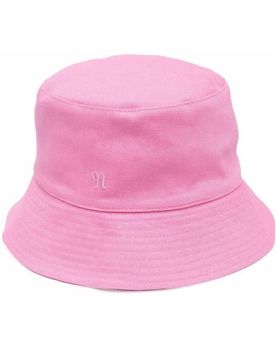 Nanushka Caran Monogram-embroidered Bucket Hat - Pink