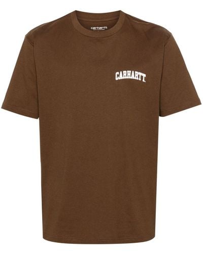 Carhartt University Script Cotton T-shirt - Brown