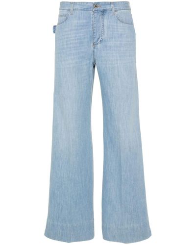 Bottega Veneta Pressed-crease Wide Jeans - Blue