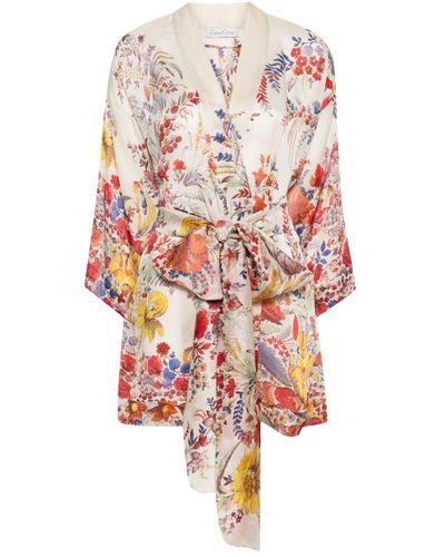 Carine Gilson Kimono mit Beautiful Garden-Print - Weiß
