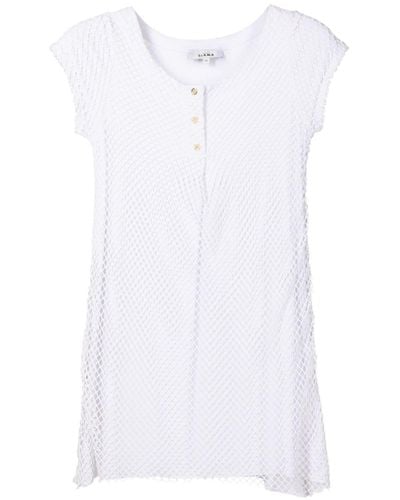 Amir Slama Fisherman Knit-overlay Mini Dress - White