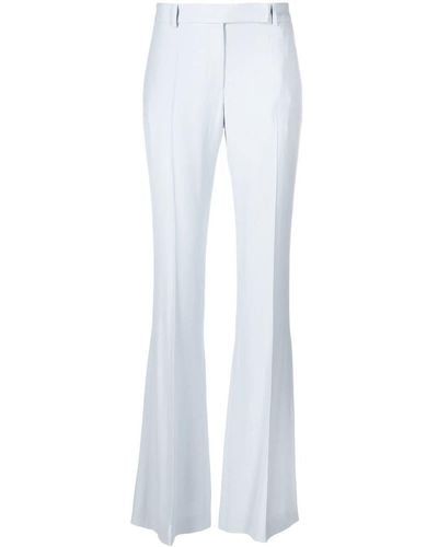 Alexander McQueen Pantalon de tailleur à coupe évasée - Blanc