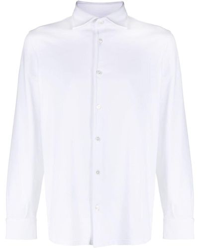 Fedeli Camisa con cuello italiano - Blanco