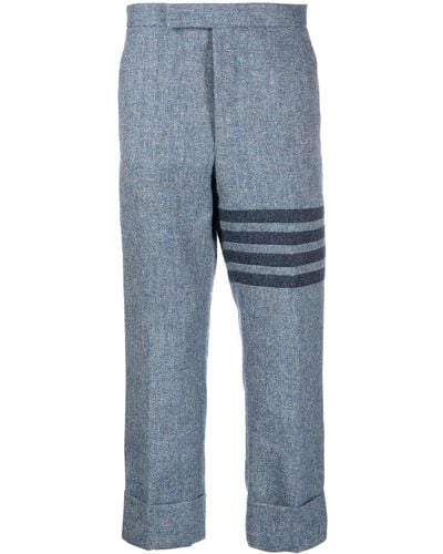 Thom Browne 4-bar Stripe Cropped Trousers - Blue