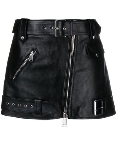 Alexander McQueen Minifalda con cinturón - Negro