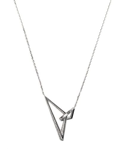 Stephen Webster 18kt White Gold Vertigo Obtuse Diamond Pendant Necklace - Black