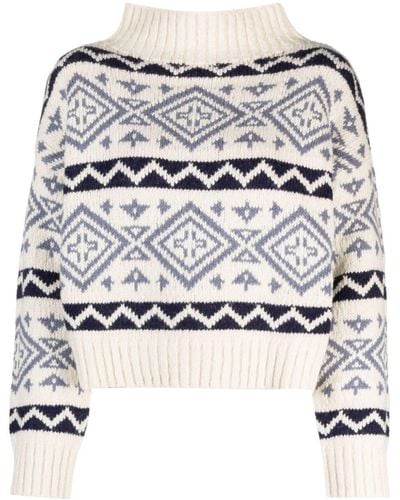 Polo Ralph Lauren Intarsia-knit Wool-blend Sweater - Gray