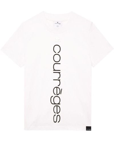 Courreges Katoenen T-shirt Met Logoprint - Wit