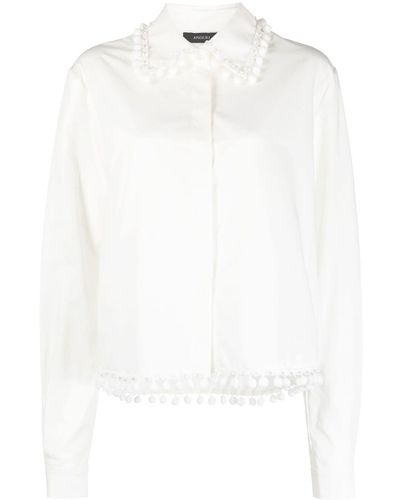 ANOUKI Embellished Long-sleeve Shirt - White