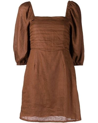 Faithfull The Brand Brown 'venezia' Mini Dress
