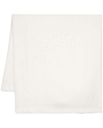 Lanvin Jacquard-logo Silk-blend Scarf - White