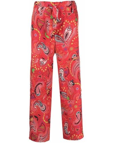 Etro Paisley Print High-waist Trousers - Red