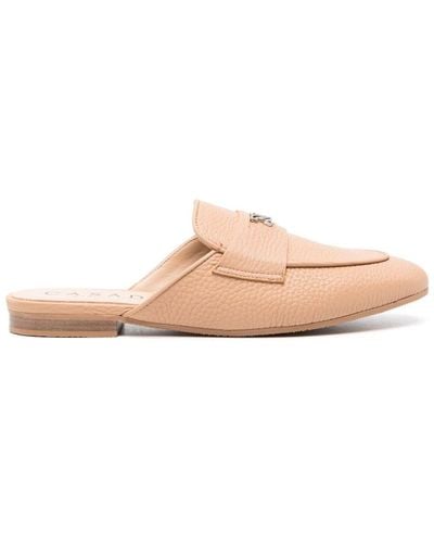 Casadei Logo-plaque Leather Slippers - Pink