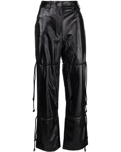 Song For The Mute High-shine Finish Pants - Black