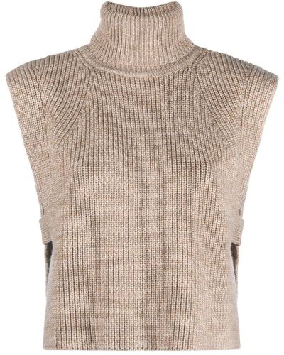 Isabel Marant Chunky-knit Sleeveless Sweater - Natural