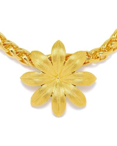 D'Estree Elizabeth Floral-detail Necklace - Yellow