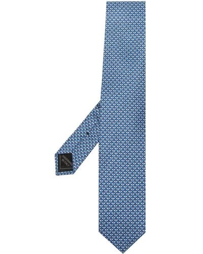 Brioni Pointed-tip Silk Tie - Blue