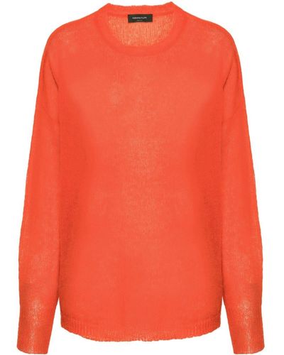 Fabiana Filippi Drop-shoulder Semi-sheer Sweater - Orange