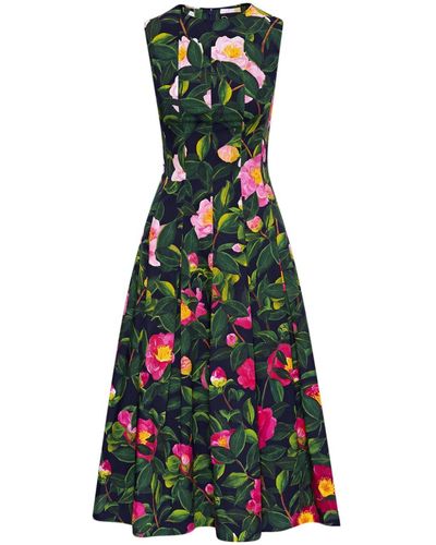 Oscar de la Renta Vestido midi Camellia - Verde