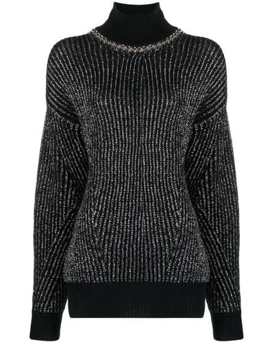 John Richmond Bulok Chain-trim Sweater - Black