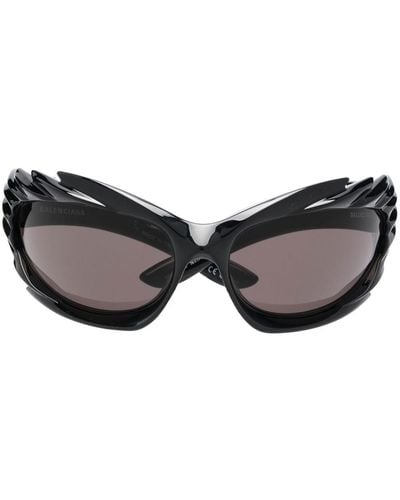 Balenciaga Spike Sonnenbrille im Biker-Look - Braun