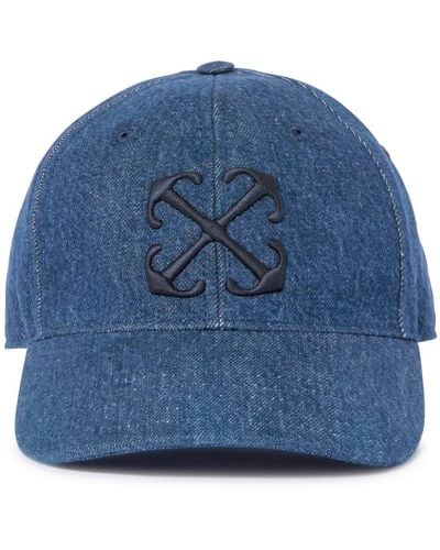 Off-White c/o Virgil Abloh CAPPELLO DA BASEBALL IN DENIM CON MOTIVO ARROW - Blu