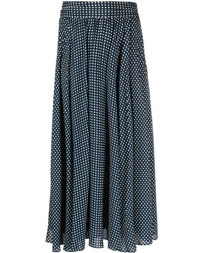 Philosophy Di Lorenzo Serafini Polka-dot Pleated Skirt - Blue