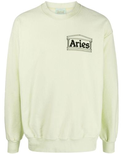 Aries Logo Crew-neck Sweatshirt - White
