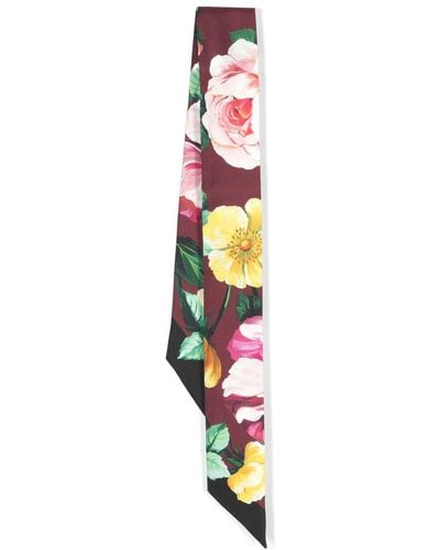 Dolce & Gabbana Schal mit floralem Print - Weiß
