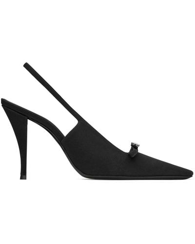 Saint Laurent Zapatos de tacón Sadie con tira trasera - Negro