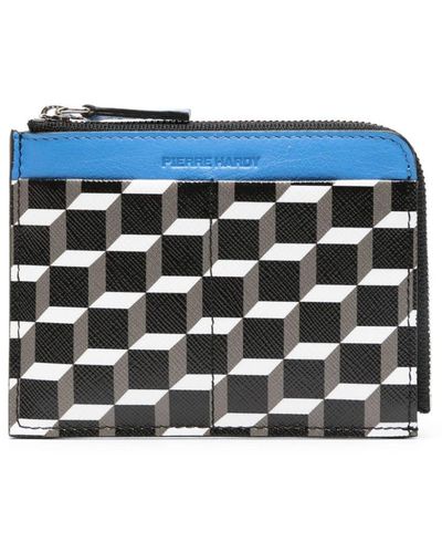 Pierre Hardy Valois Cube Perspective-print Wallet - Blue