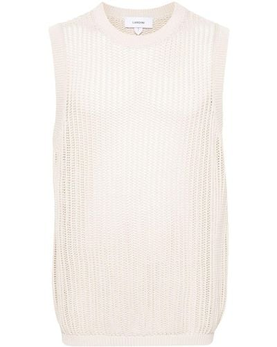 Lardini Knitted Cotton Vest - White